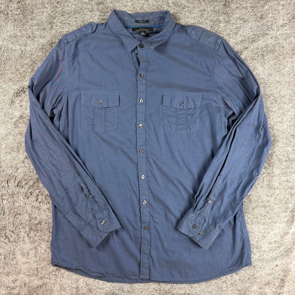 Marc Anthony Long Sleeve Slim Fit Shirt Men's XL Blue
